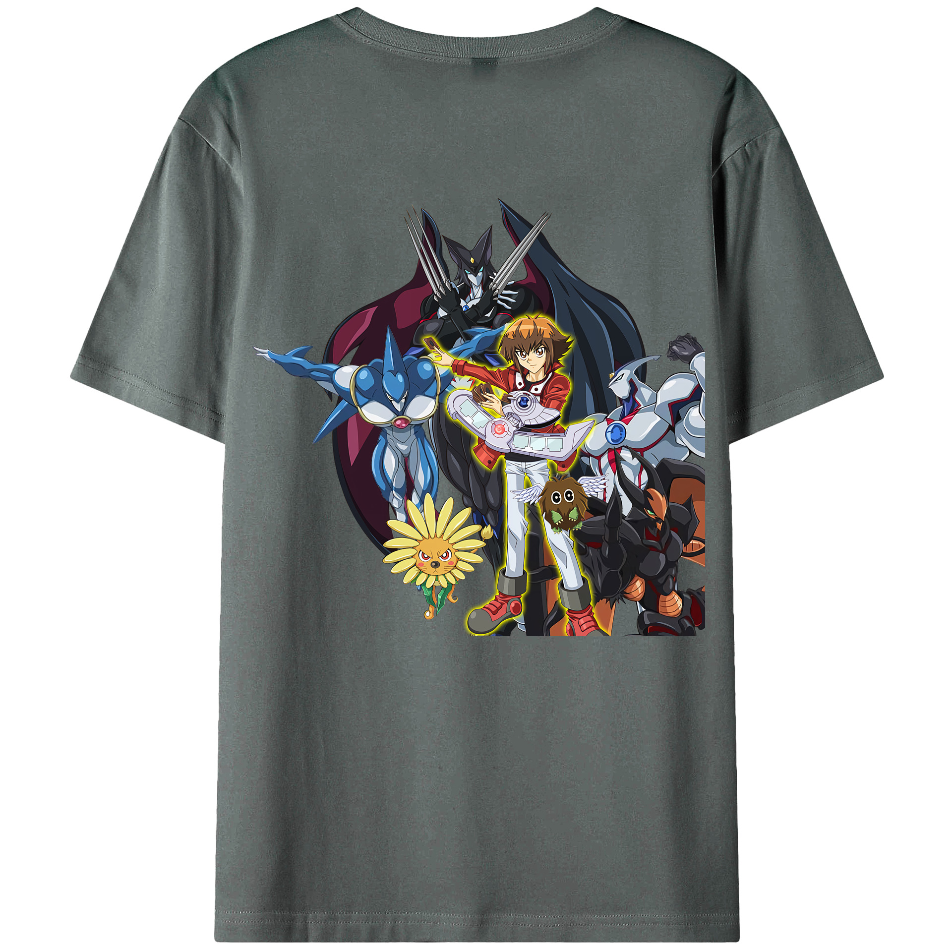 （画像用） 遊☆戯☆王 Yu-Gi-Oh! 綿100％ メンズ半袖Tシャツ（バックプリント） 通気性
